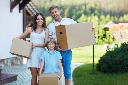 Organized storage space in Hatton with neatly packed boxes and furniture
