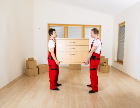 Careful packing of office and storage items in Hatton